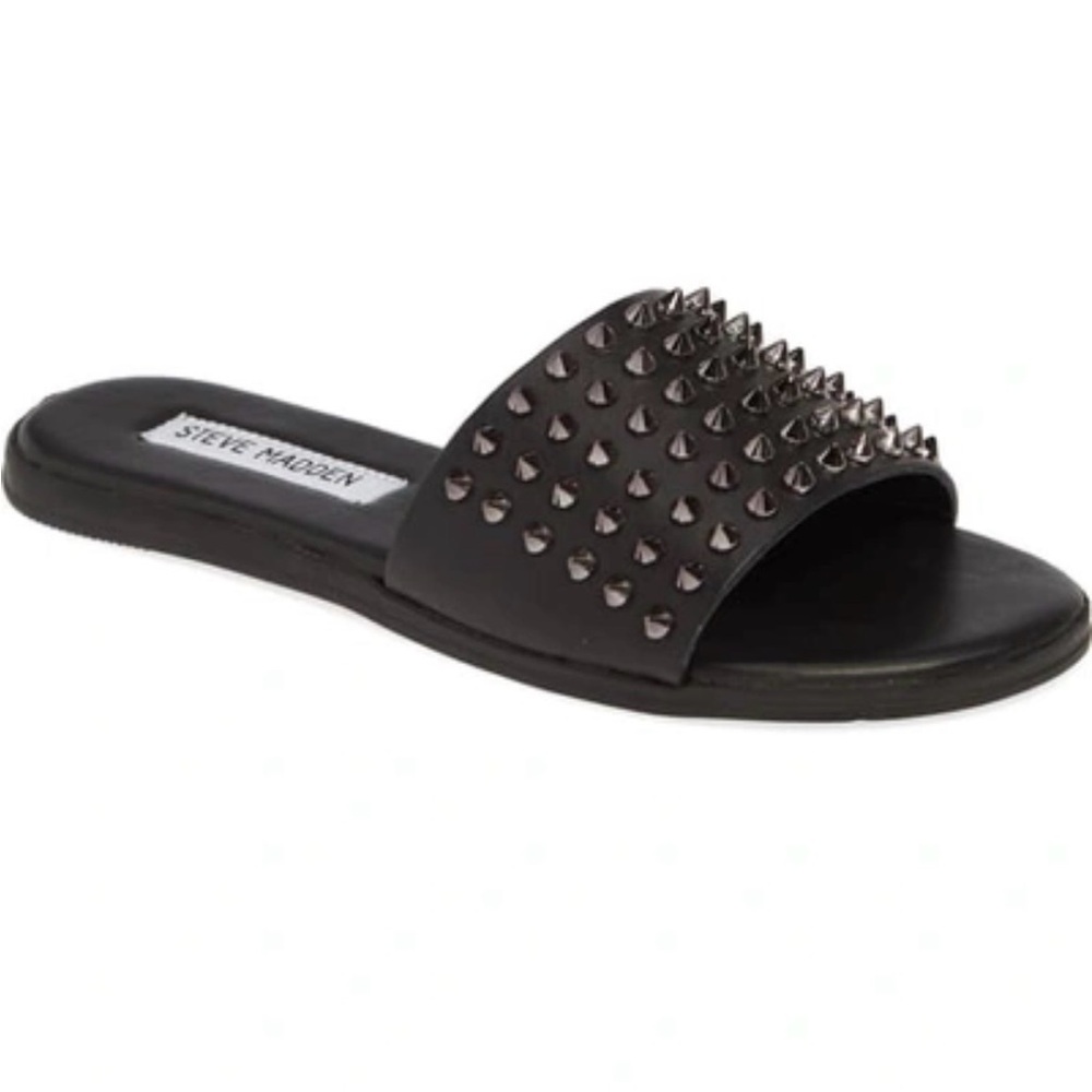 Steve Madden Black Studded Farryn flat Sandals